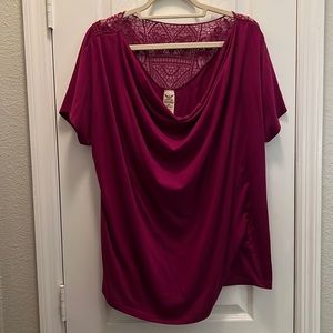 Lace Fuchsia Top